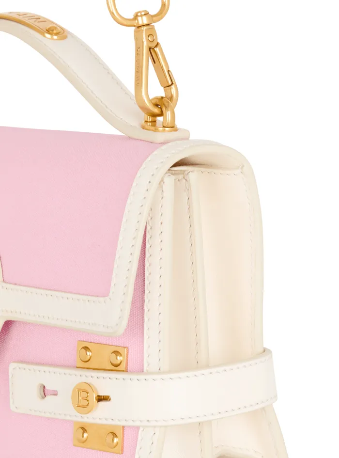 Balmain Crossbody Bags Women BBuzz Shoulder 24 Canvas And Leather Bag Pink