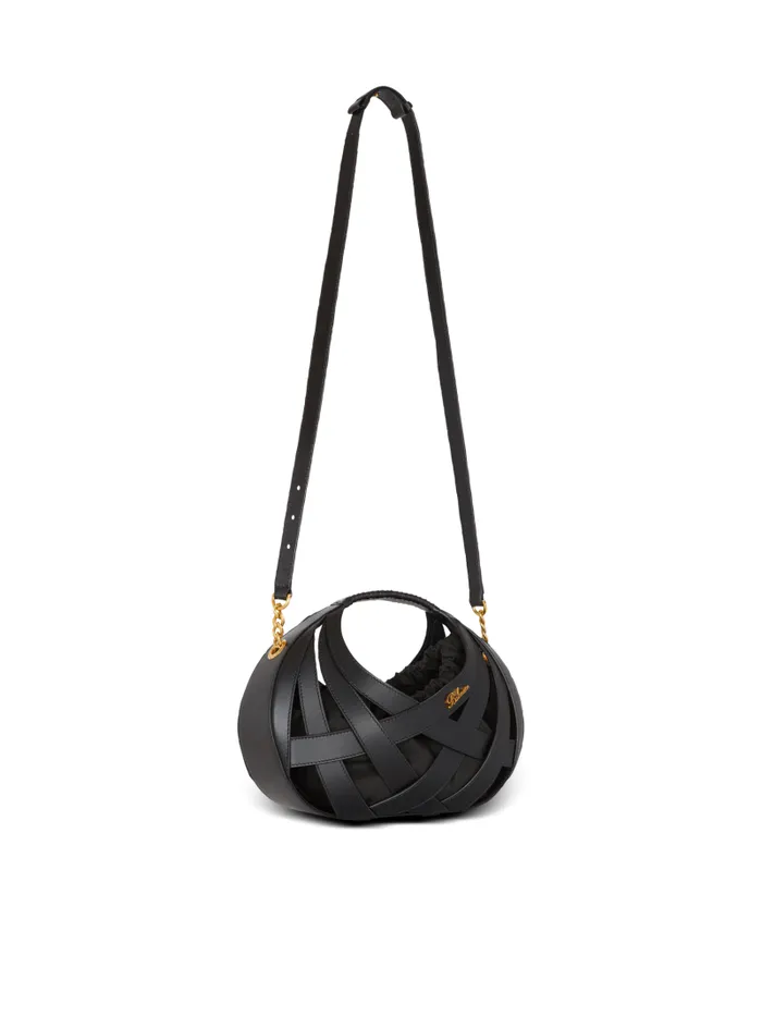 Balmain Crossbody Bags Women Calfskin Basket Bag With An Openwork Grid Motif Black Balmain Crossbody Bags Women Calfskin Basket Bag With An Openwork Grid Motif Black