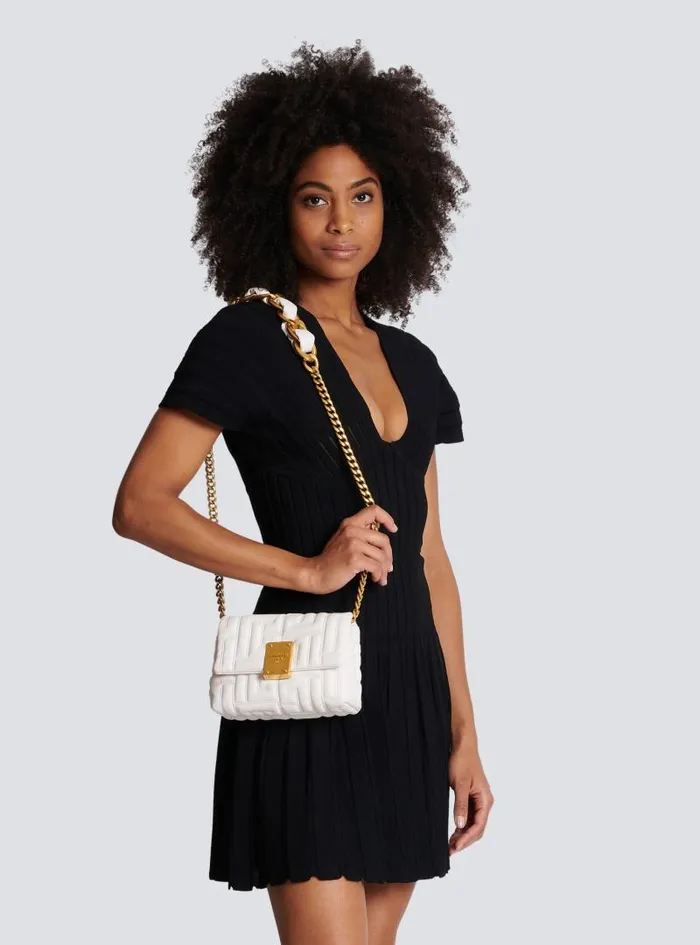 Balmain Crossbody Bags Women Mini 1945 Soft Bag In Quilted Leather Pink