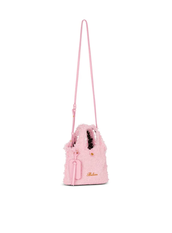 Balmain Crossbody Bags Women Mini BArmy Grocery Bag In Tweed Pink