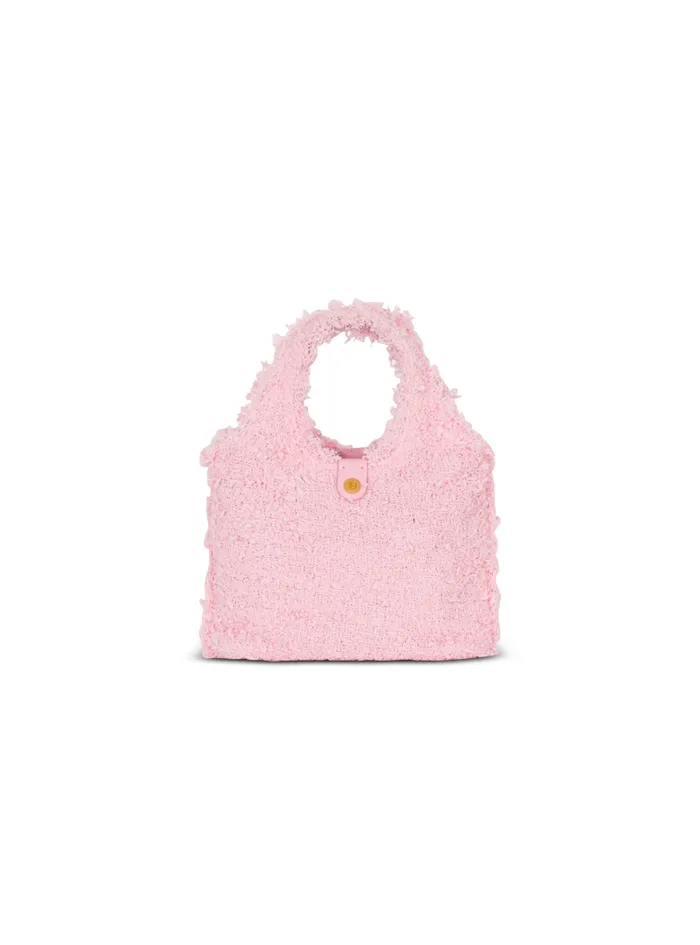 Balmain Crossbody Bags Women Mini BArmy Grocery Bag In Tweed Pink