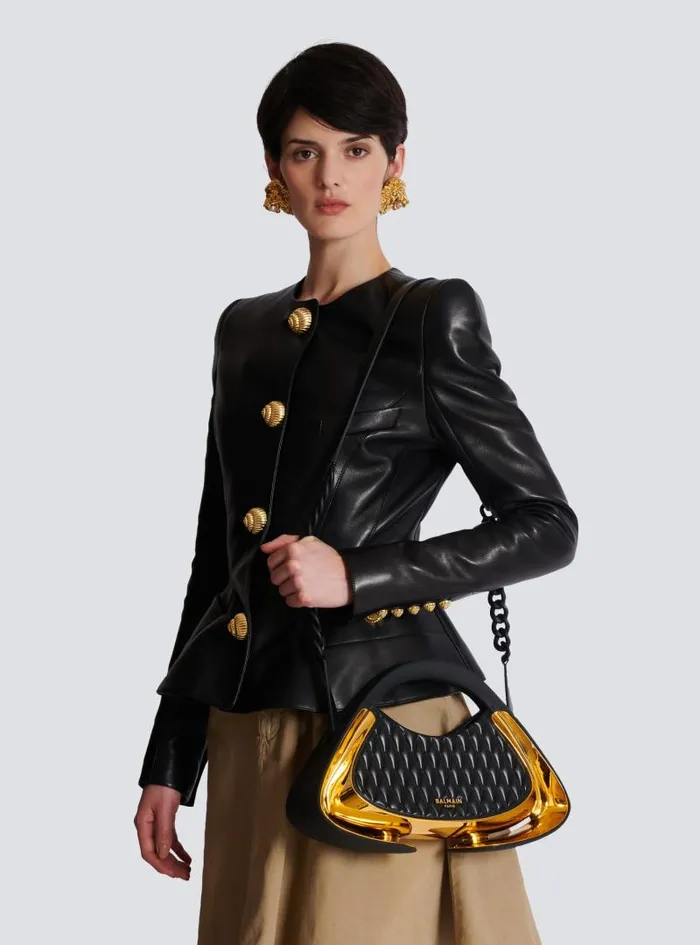 Balmain Crossbody Bags Women Quilted Medium Jolie Madame Bag Gold