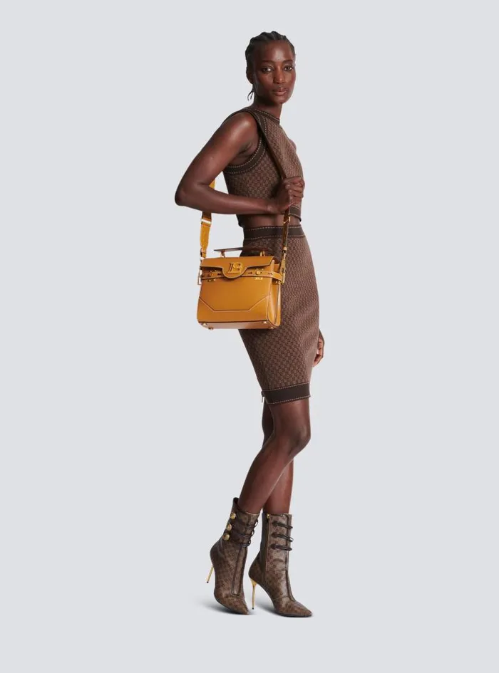 Balmain Crossbody Bags Women Smooth Leather BBuzz 23 Bag Brown