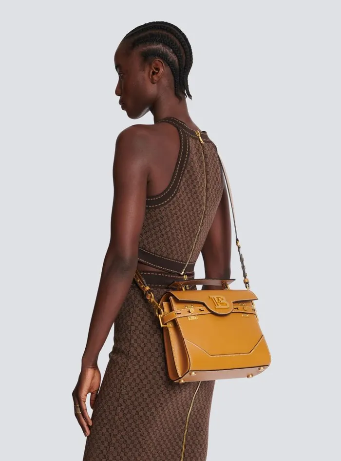 Balmain Crossbody Bags Women Smooth Leather BBuzz 23 Bag Brown