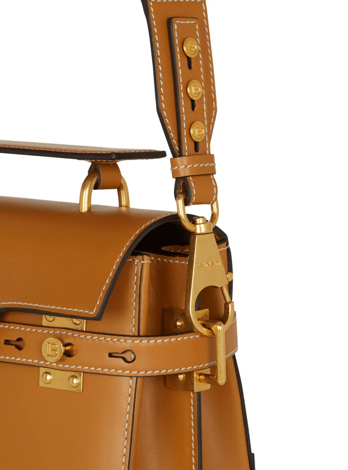 Balmain Crossbody Bags Women Smooth Leather BBuzz 23 Bag Brown