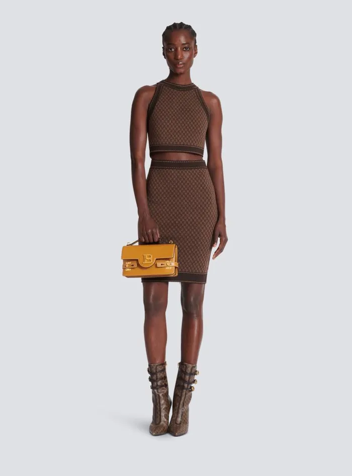 Balmain Crossbody Bags Women Smooth Leather BBuzz Shoulder 24 Bag Brown