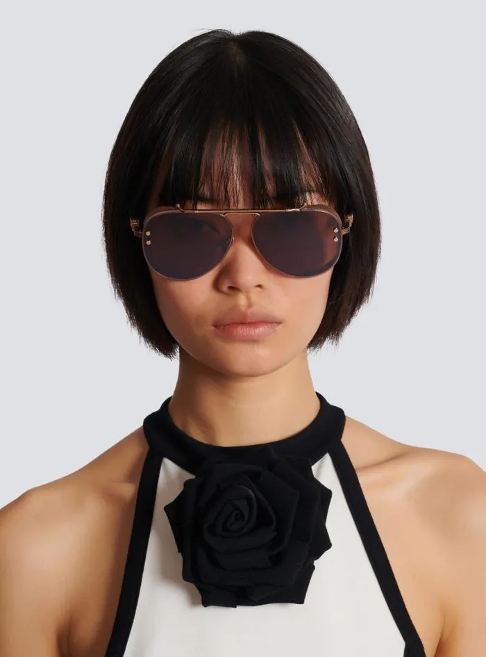 Balmain Eyewear WomenMen Capitaine Sunglasses Brown