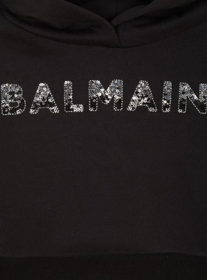Balmain Girls 410 Years Kids Hoodie Black