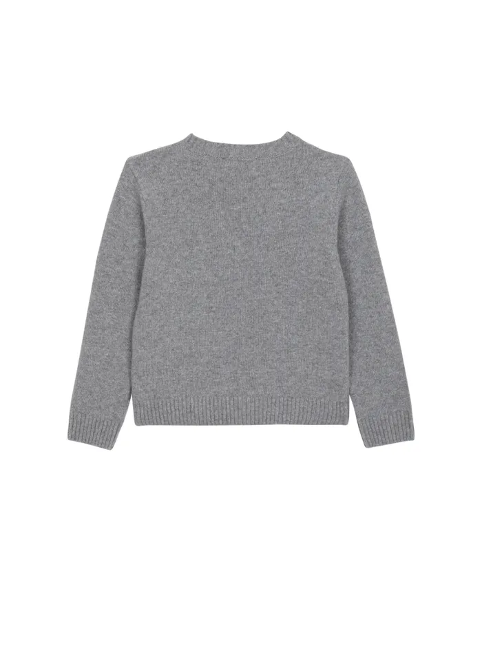 Balmain Girls 410 Years Kids Knit Jumper With Logo Grey