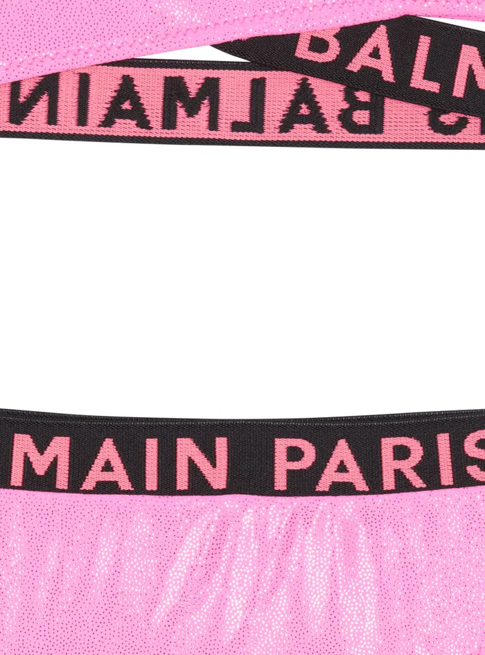Balmain Girls 410 Years Kids Metal Bikini Bralette Pink