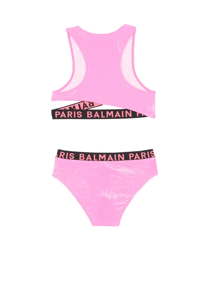Balmain Girls 410 Years Kids Metal Bikini Bralette Pink