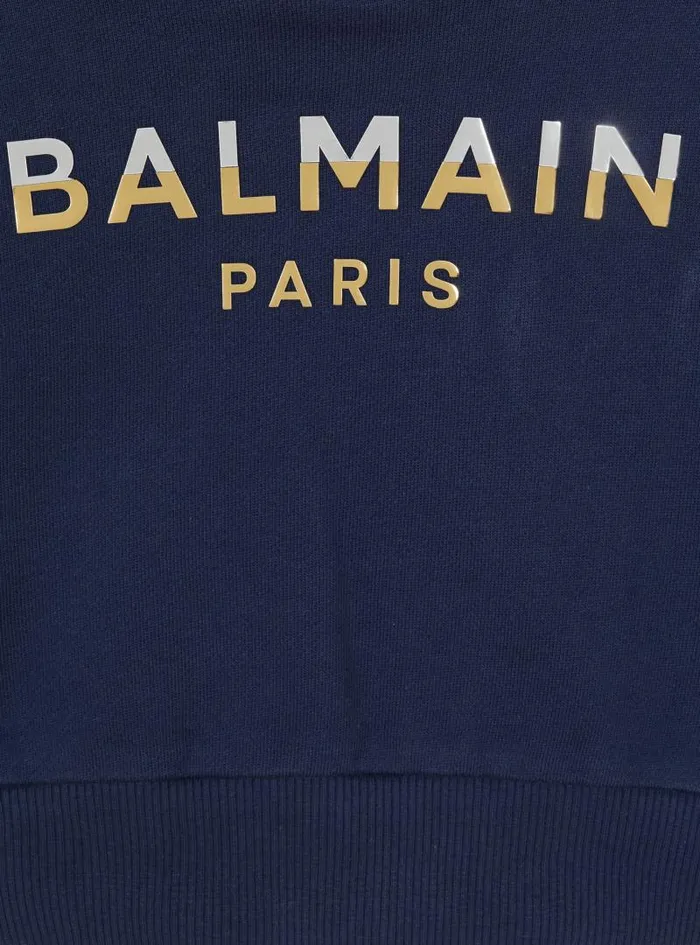 Balmain Girls 410 Years Kids Paris Hoodie Navy