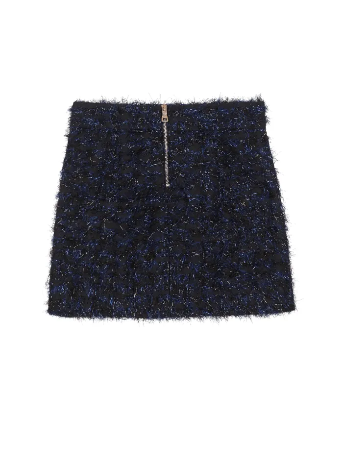 Balmain Girls 410 Years Kids Tweed Skirt Navy