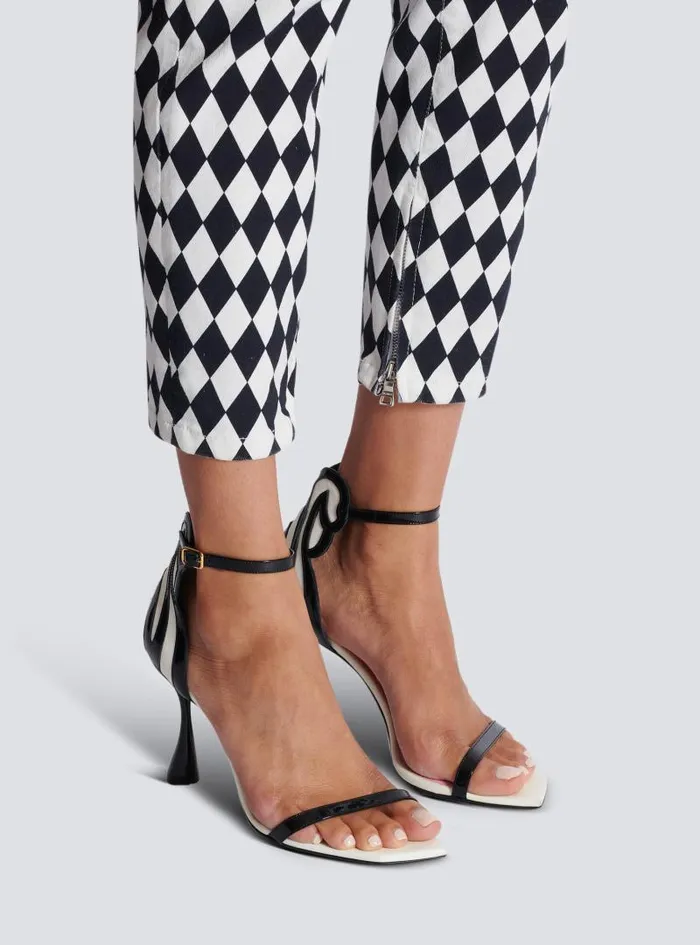 Balmain High Heels and Pumps Women Eden Sandals In Twotone Leather Black