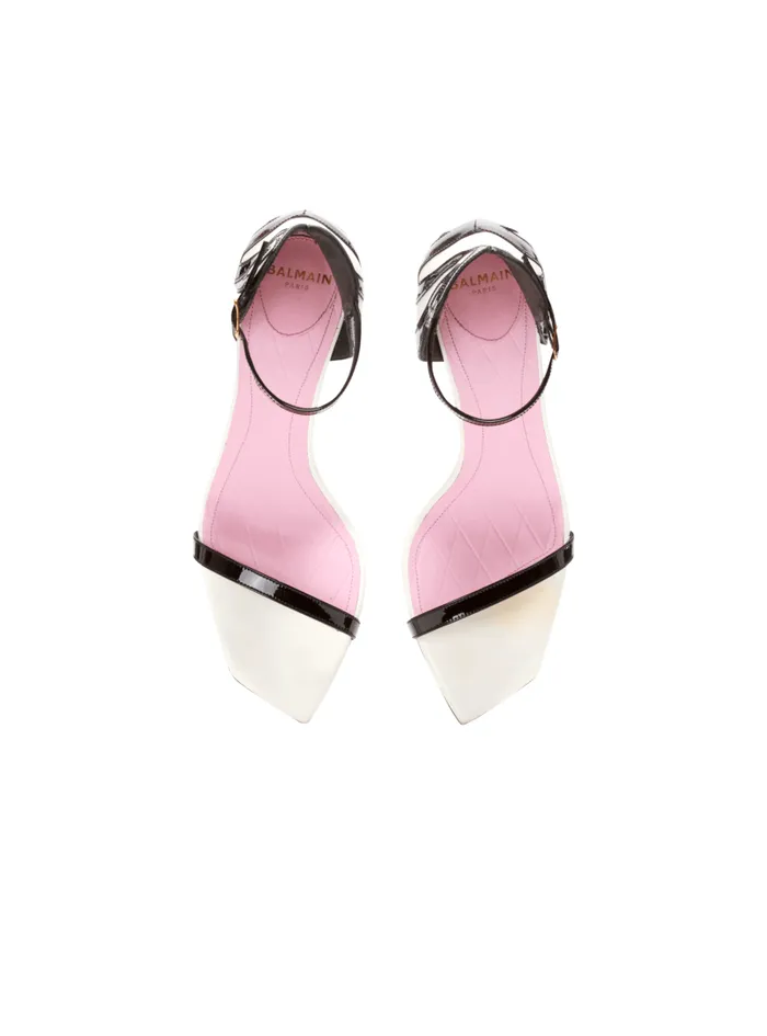 Balmain High Heels and Pumps Women Eden Sandals In Twotone Leather Black