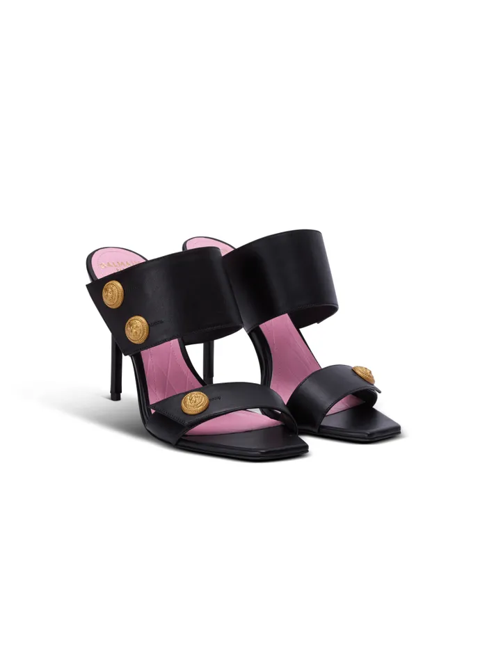 Balmain High Heels and Pumps Women Heeled Eva Mules In Calfskin Black