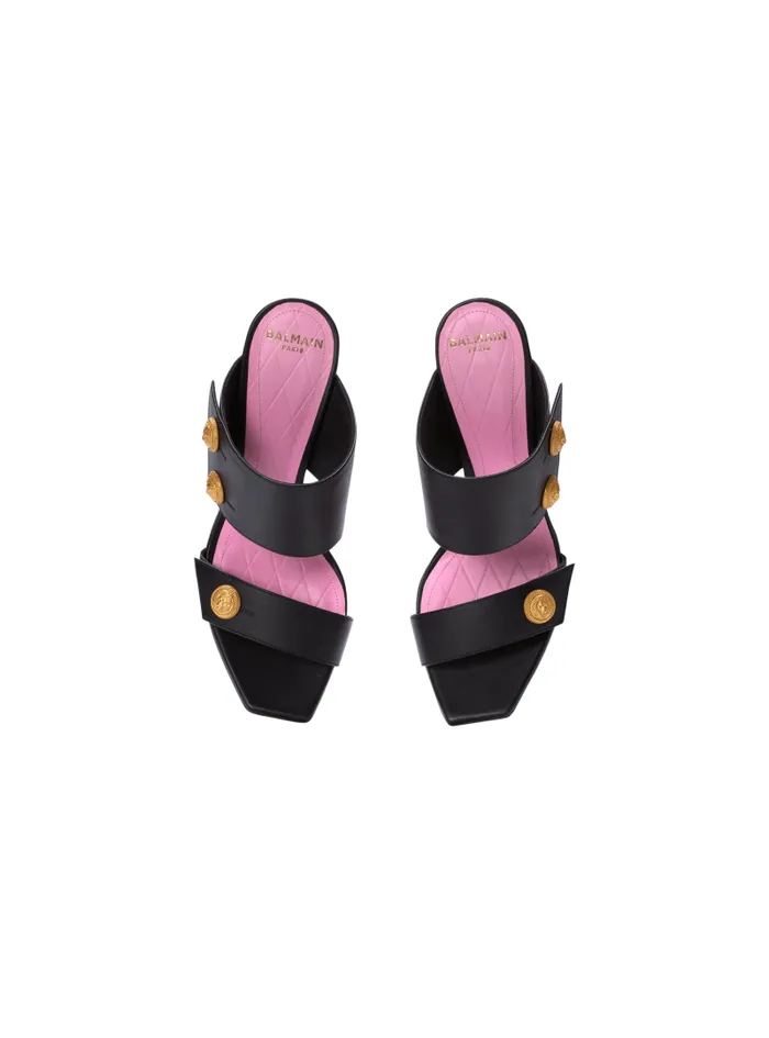 Balmain High Heels and Pumps Women Heeled Eva Mules In Calfskin Black