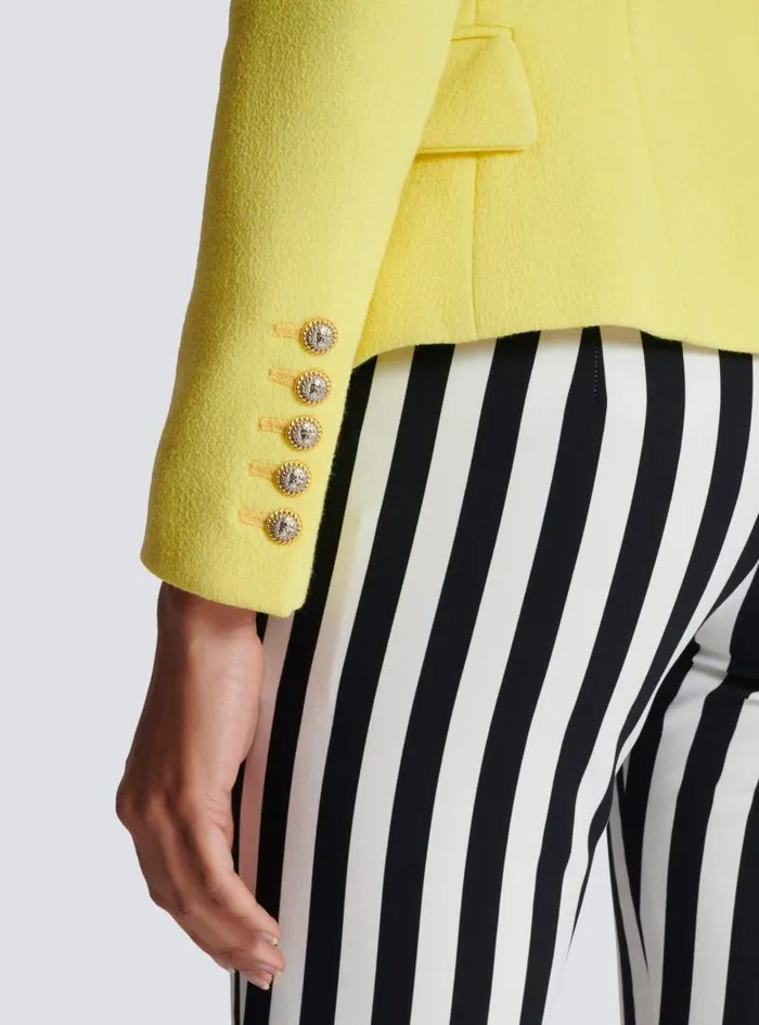 Balmain Jackets And Blazers Women 6button Double Crepe Twotone Jacket Yellow
