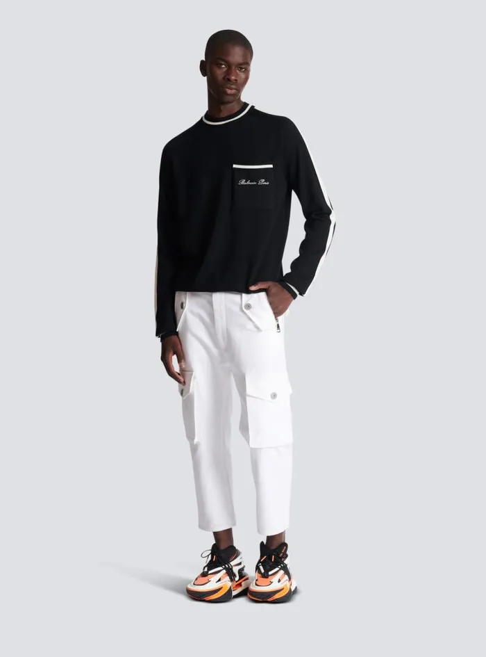 Balmain Knitwear Men Signature Jumper Black
