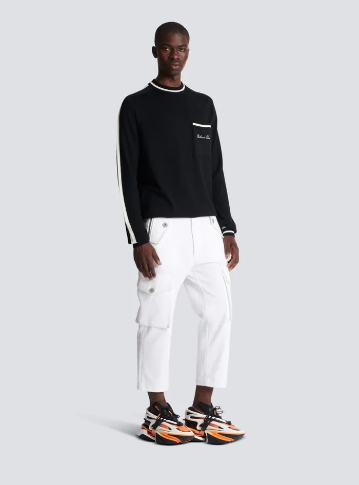 Balmain Knitwear Men Signature Jumper Black