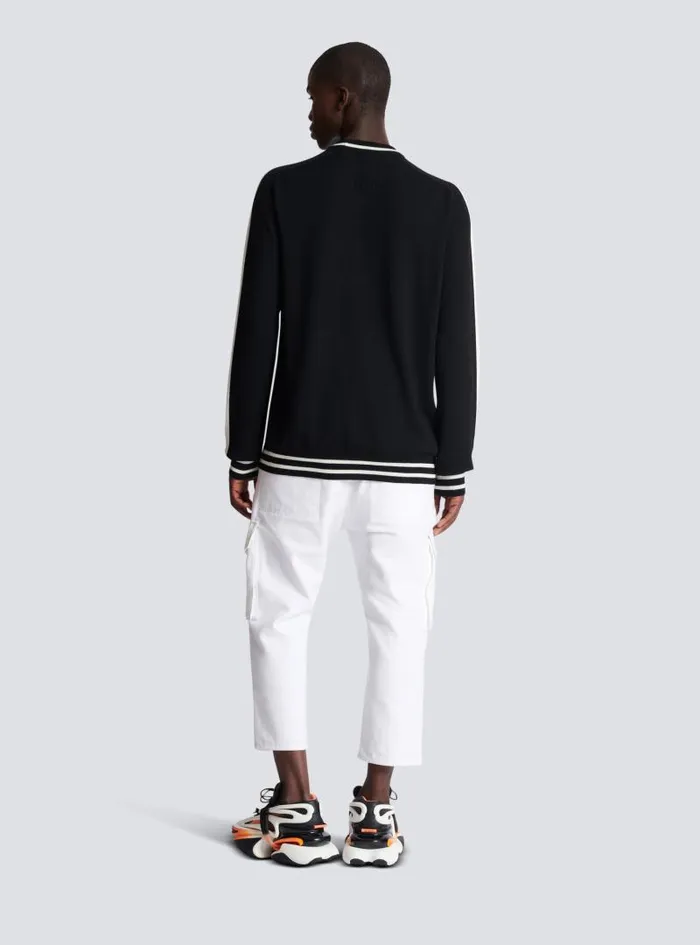 Balmain Knitwear Men Signature Jumper Black