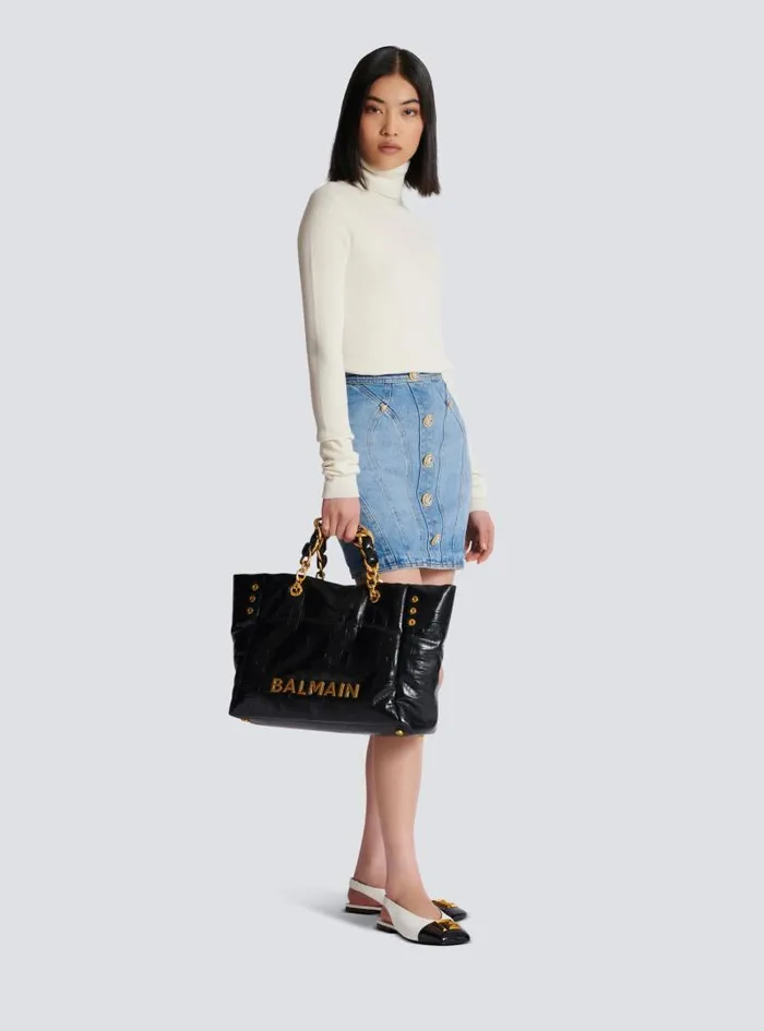 Balmain Knitwear Women Knitted Turtleneck Jumper Beige