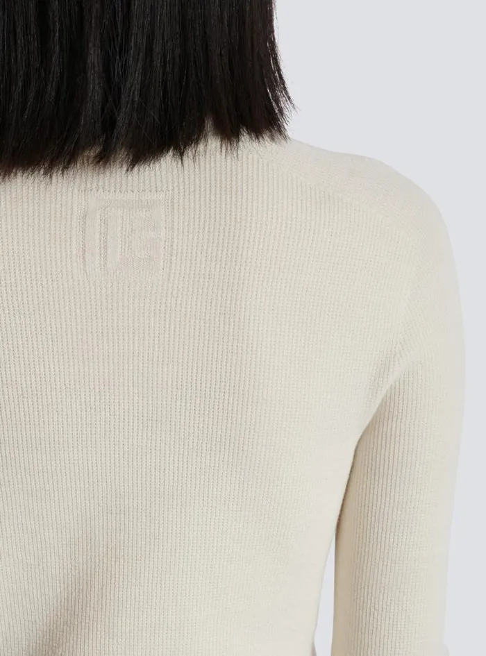 Balmain Knitwear Women Knitted Turtleneck Jumper Beige