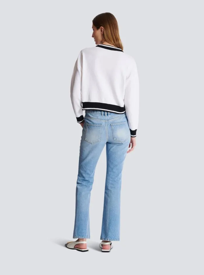Balmain Knitwear Women Signature Knit Jumper White