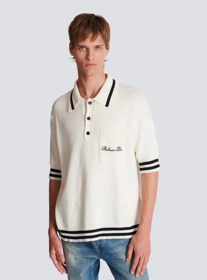 Balmain Shirts And Polos Men Signature Polo Shirt White