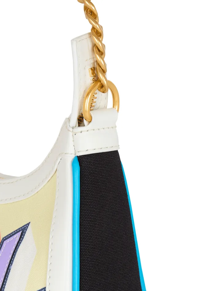 Balmain Shoulder Bags Women BArmy Shoulder Bag In Canvas And Calfskin Postcard Multicolor