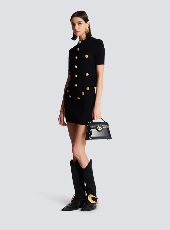 Balmain Skirts Women 6button Knit Skirt Black