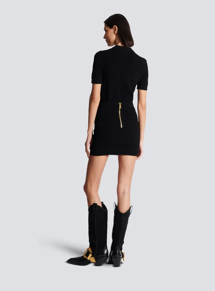 Balmain Skirts Women 6button Knit Skirt Black