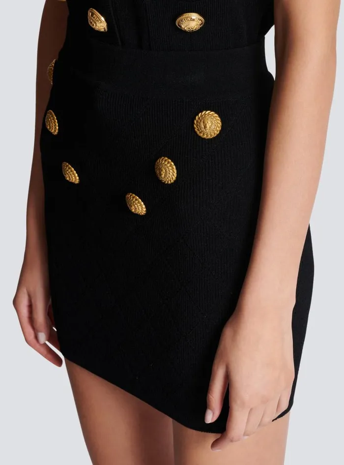 Balmain Skirts Women 6button Knit Skirt Black
