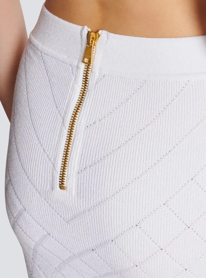 Balmain Skirts Women 6button Knit Skirt White