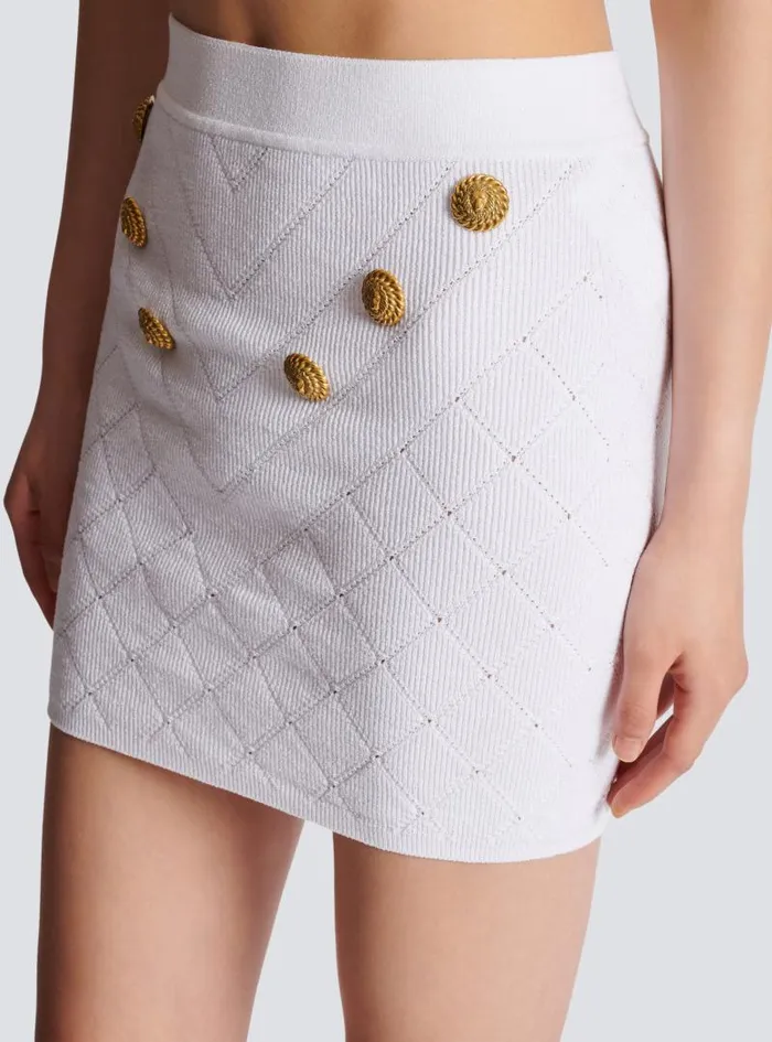 Balmain Skirts Women 6button Knit Skirt White