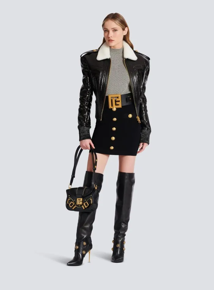 Balmain Skirts Women Knit Skirt With Buttons Black