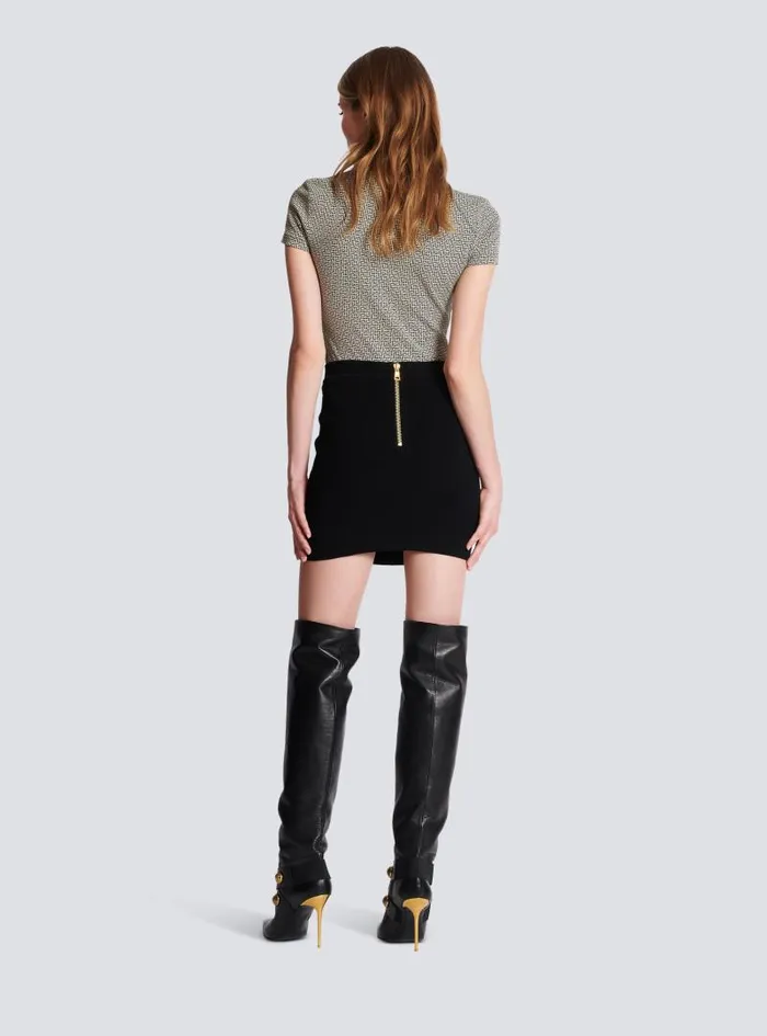 Balmain Skirts Women Knit Skirt With Buttons Black