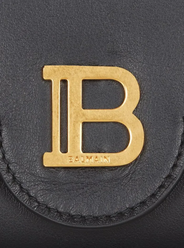Balmain Small Leather Goods Women BBuzz Leather Purse Black