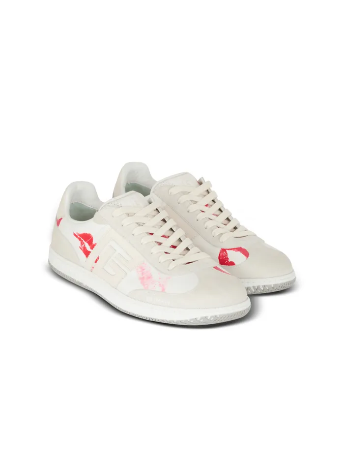 Balmain Sneakers Men Calfskin Swan Trainers White