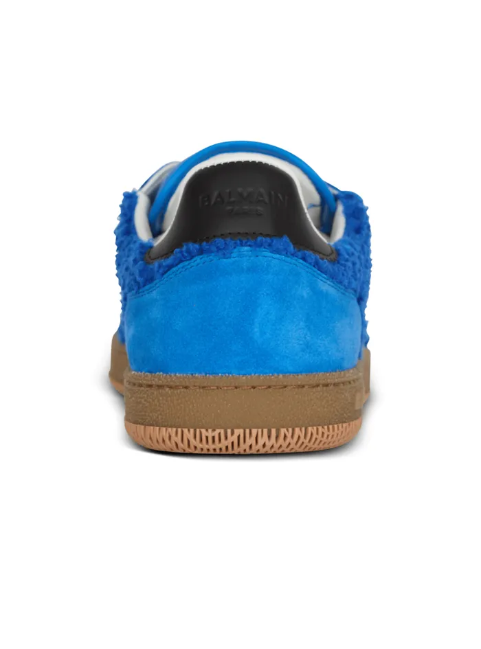 Balmain Sneakers Men Suede And Boucl Swan Trainers Blue