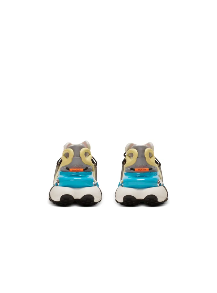 Balmain Sneakers Men Unicorn Low Trainers In Neoprene And Calfskin Multicolor
