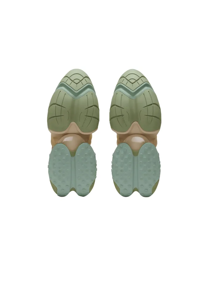 Balmain Sneakers Women Unicorn Trainers In Neoprene And Calfskin Green