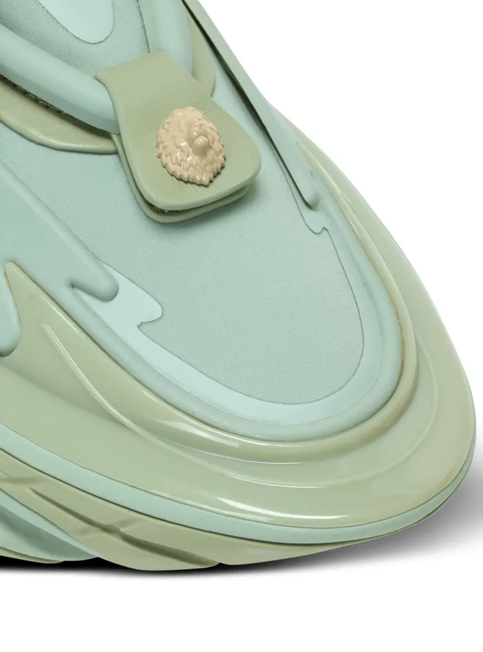 Balmain Sneakers Women Unicorn Trainers In Neoprene And Calfskin Green