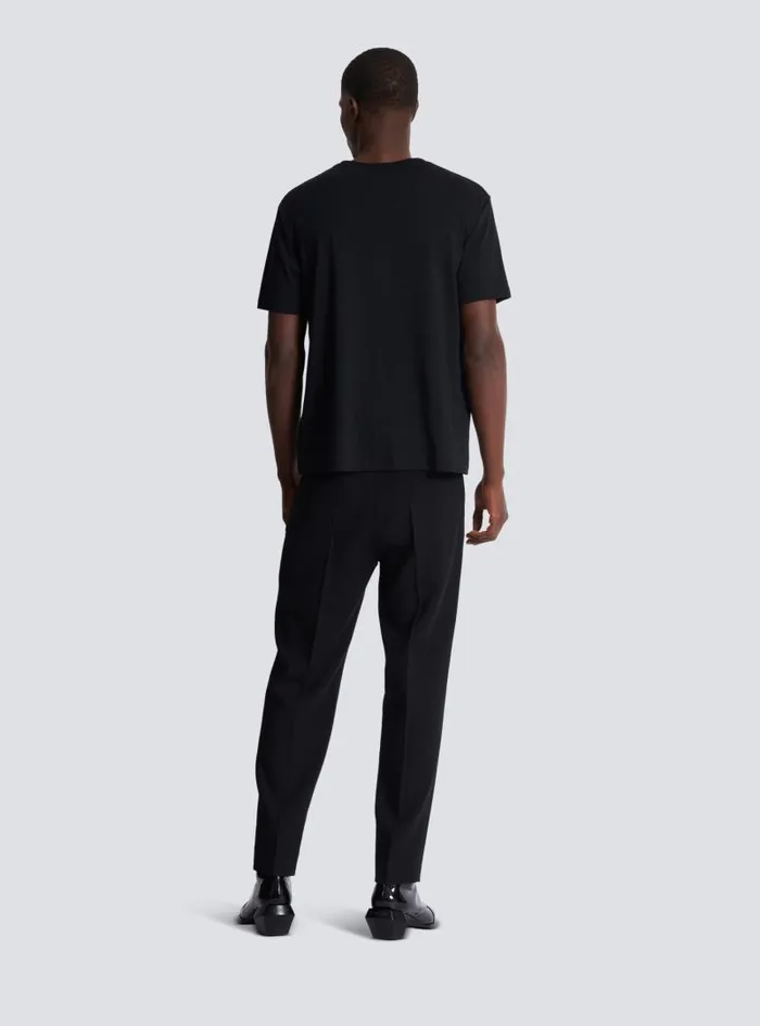 Balmain Sportswear Men Tshirt With Embroidery On The Neckline Black