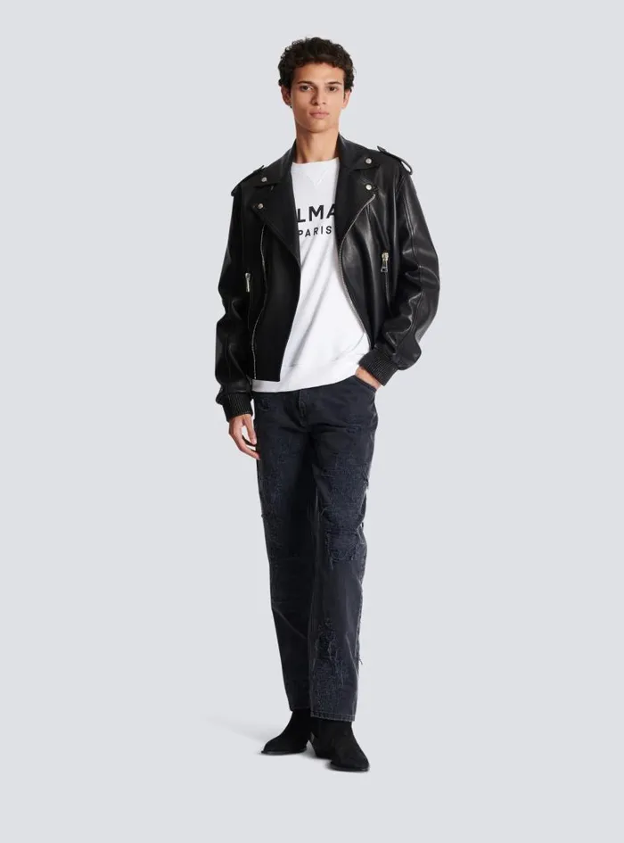 Balmain Sweatshirts Men Paris Sweatshirt White