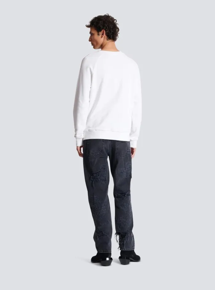 Balmain Sweatshirts Men Paris Sweatshirt White