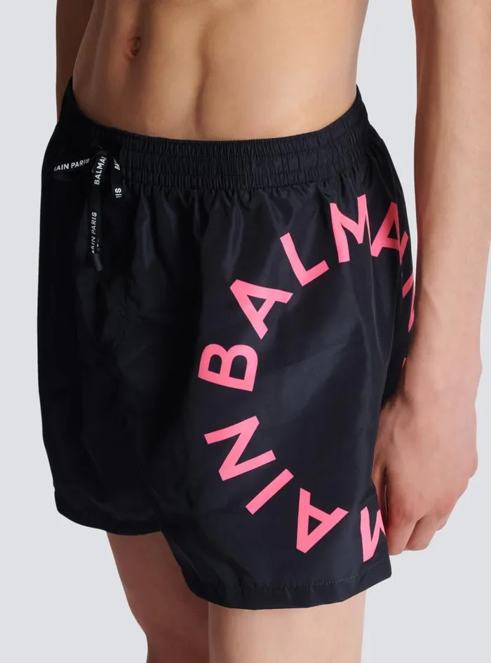 Balmain Swimwear Men Swim Shorts Pink