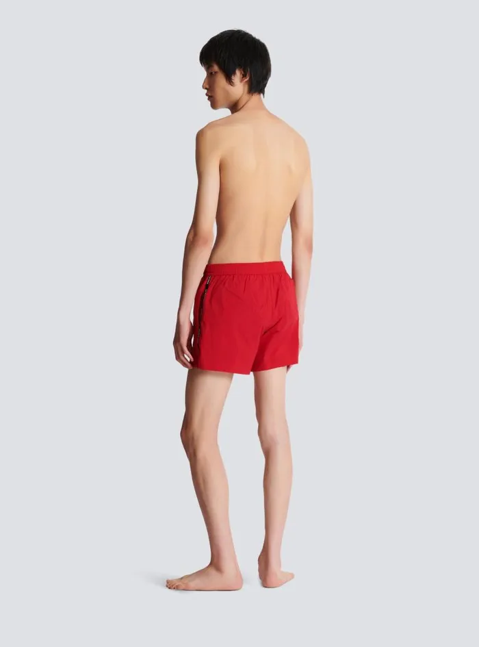 Balmain Swimwear Men Swim Shorts Red
