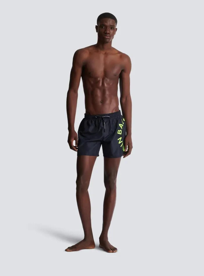 Balmain Swimwear Men Swim Shorts Yellow