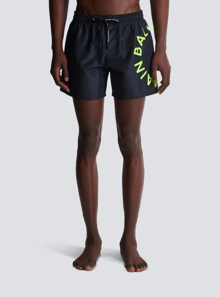 Balmain Swimwear Men Swim Shorts Yellow